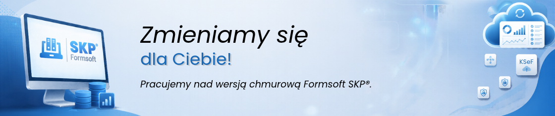 grafika z ilustracją przejścia z wersji desktopowej do chmurowej SKP Online