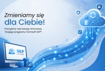 grafika z ilustracją przejścia z wersji desktopowej do chmurowej SKP Online